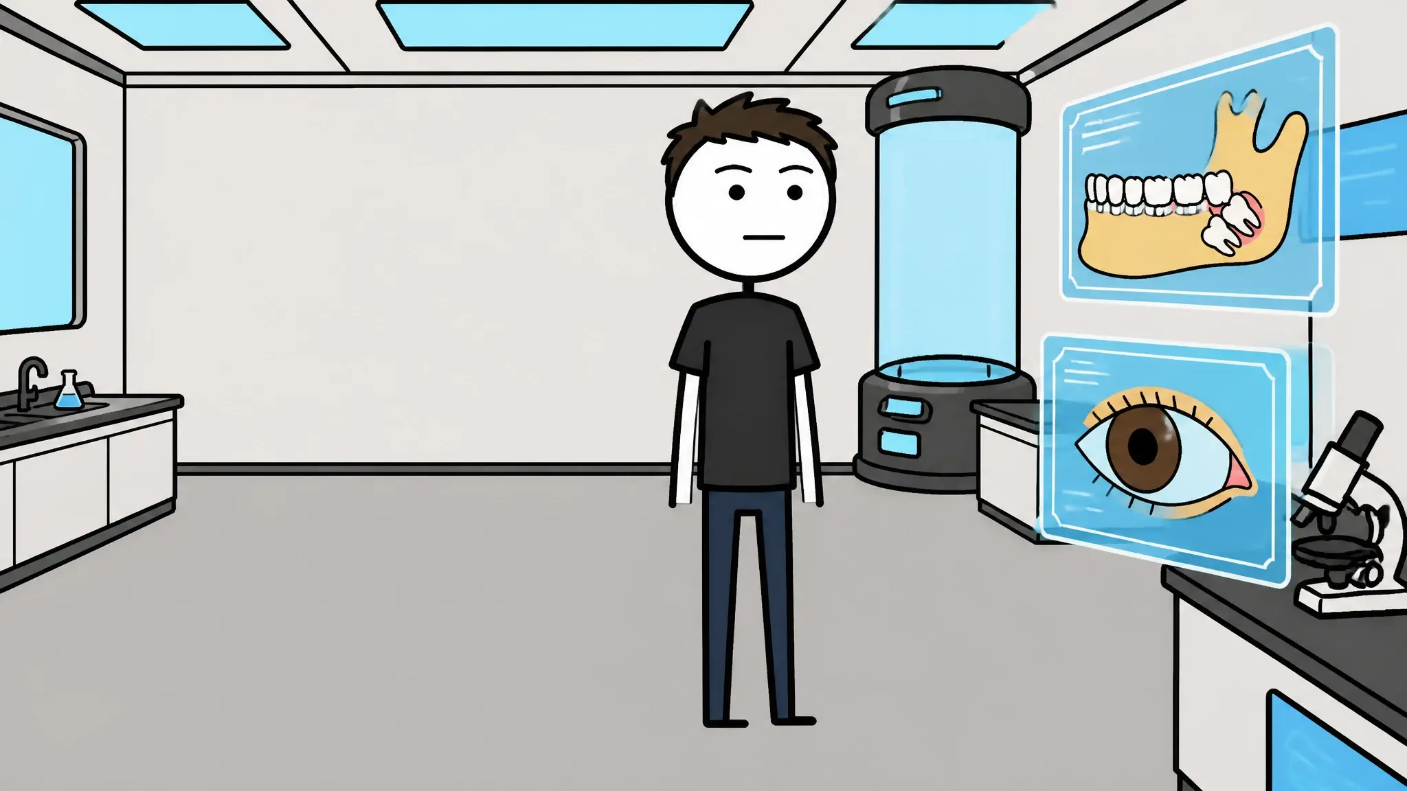 Storyboard panel 19, rendered against the same locked references